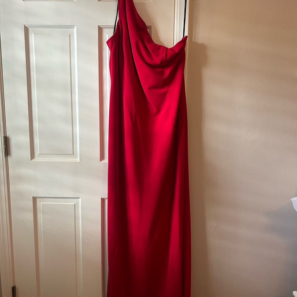 Calvin Klein One Shoulder Red Dress